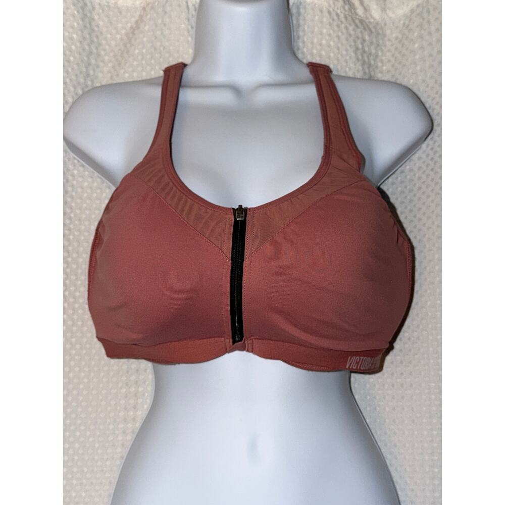 Victoria’s Secret Sport Knockout 38DD Front Zip Sports Bra High Impact Mauve